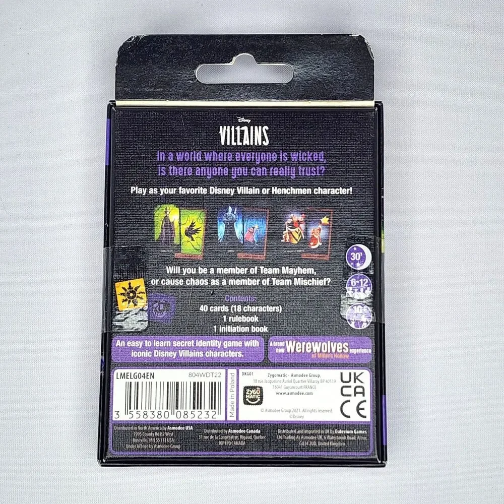 Disney Villains Gathering of the Wicked Card Party Game NIB